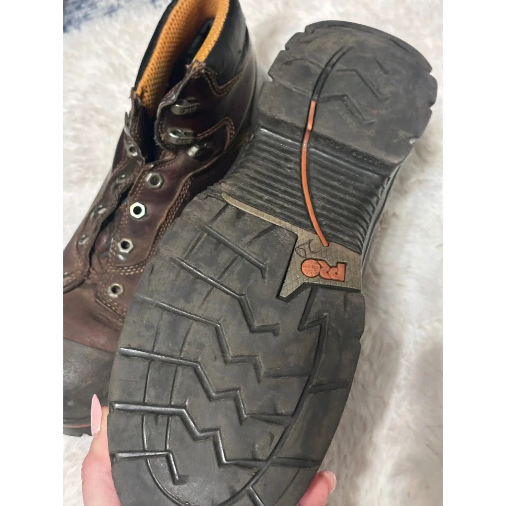 Timberland PRO Brown Leather‎ Steel Toe Work Boots Ankle Boots